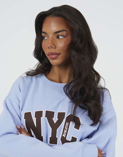 Brave Soul Sweatshirt mit Rundhalsausschnitt und Slogan in Blau, 4 von 5