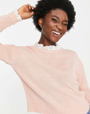 pale pink ribbed jumper