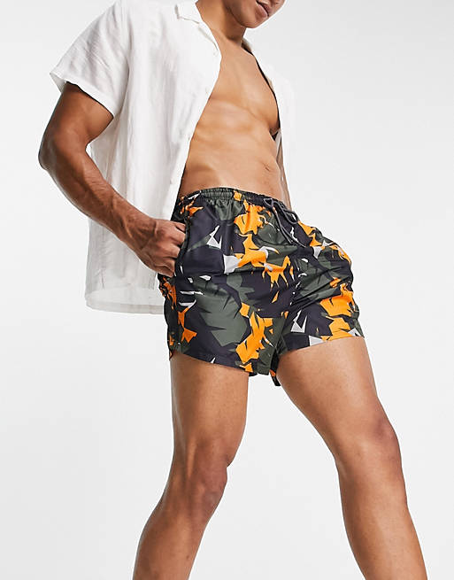 Brave Soul swim shorts in tropical print