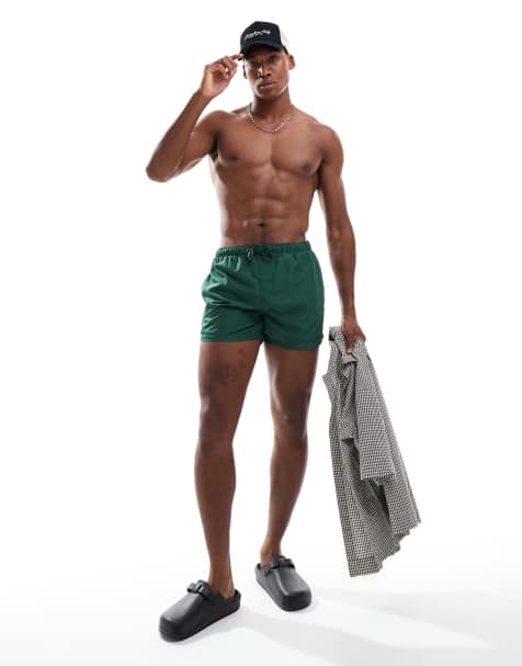 Brave Soul swim trunks in pine green - view 1