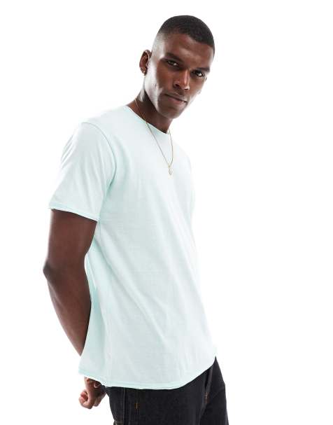 Brave Soul - T-shirt a maniche corte verde menta con bordi grezzi - view 1