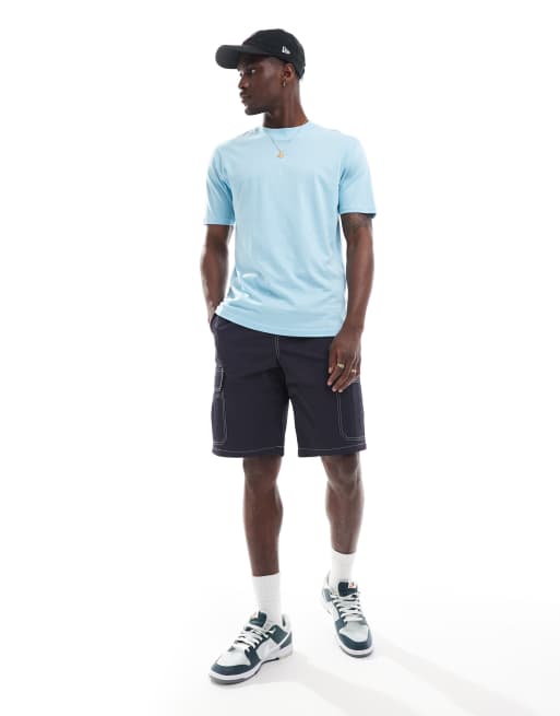 Brave Soul - T-shirt accollata blu celeste