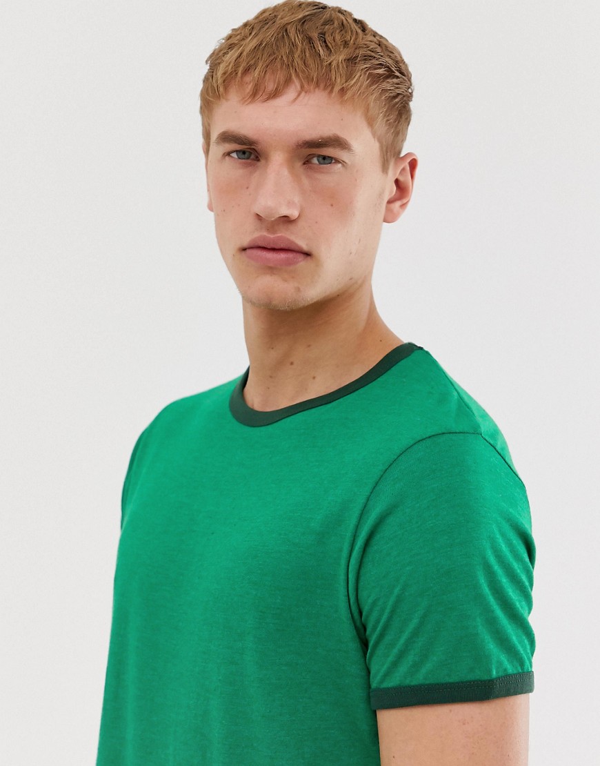 Brave Soul - T-shirt con bordi a contrasto-Verde