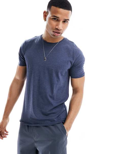 Brave Soul - T-shirt con bordi grezzi blu navy - view 1