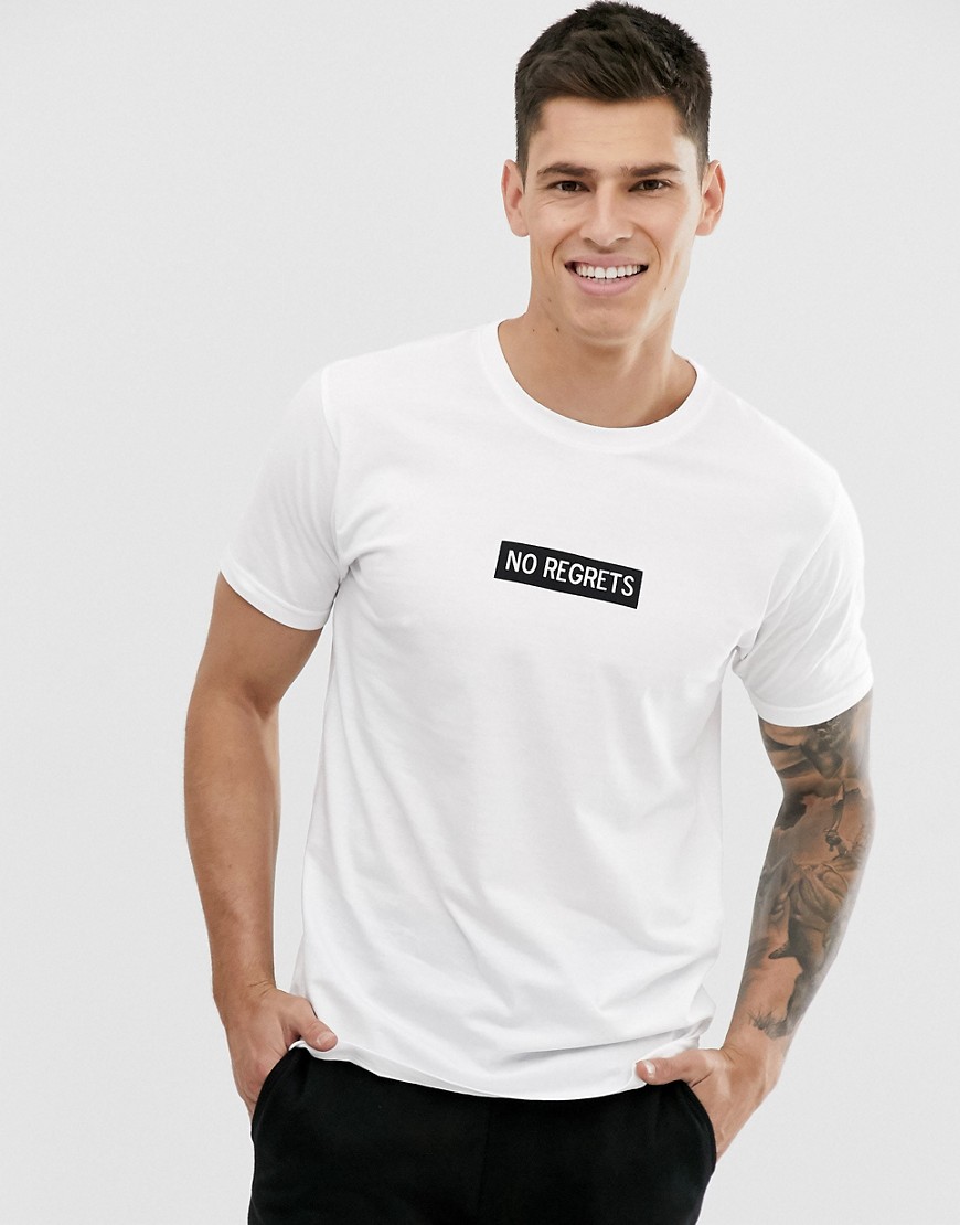 Brave Soul - T-shirt con scritta-Bianco