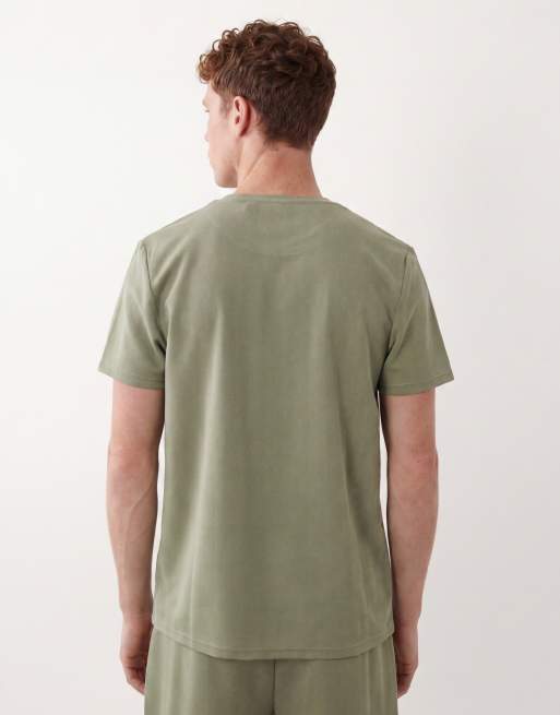 Brave Soul - T-shirt d'ensemble texturé à col ras de cou - Vert sauge, 5 de 5