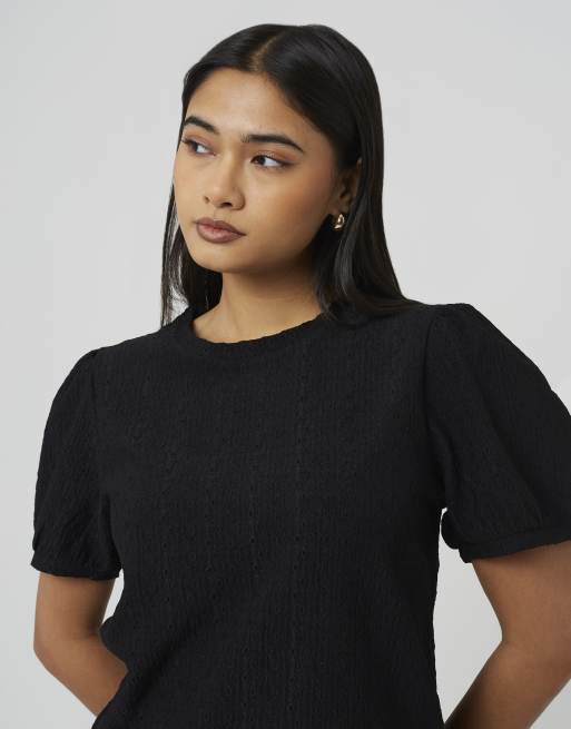 Brave Soul - T-shirt en jersey texturé à manches courtes - Noir, 4 de 4