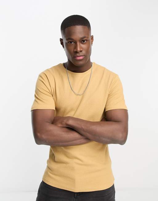 Brave Soul - T-shirt gaufré - Jaune foncé