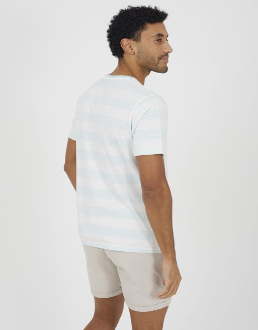 Brave Soul - T-shirt girocollo verde menta a righe a contrasto, 2 di 4