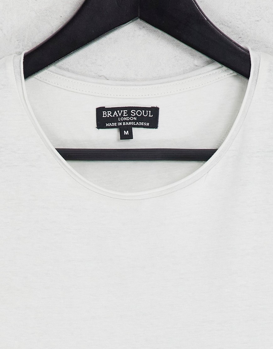 T-shirt grigio argento con bordi grezzi - Brave Soul T-shirt donna  - immagine1