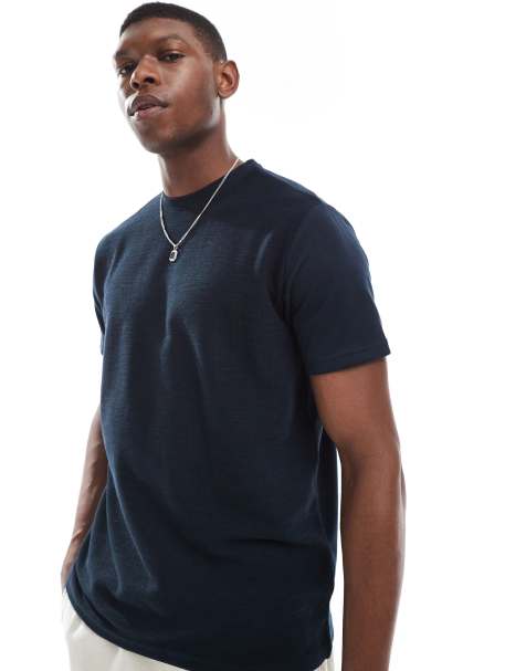 Brave Soul – T-Shirt in Marineblau mit Rundhalsausschnitt - view 1