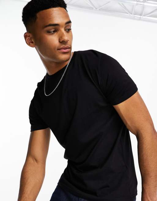 Brave Soul – T-Shirt in Schwarz mit Rundhalsausschnitt