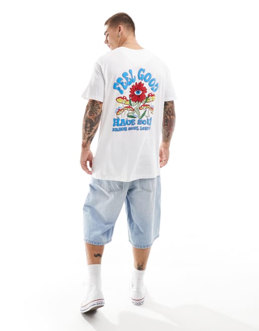 Brave Soul – T-Shirt in Weiß mit Rückenprint