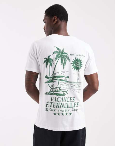 Brave Soul – T-Shirt in Weiß mit „Vacances“-Print - view 1