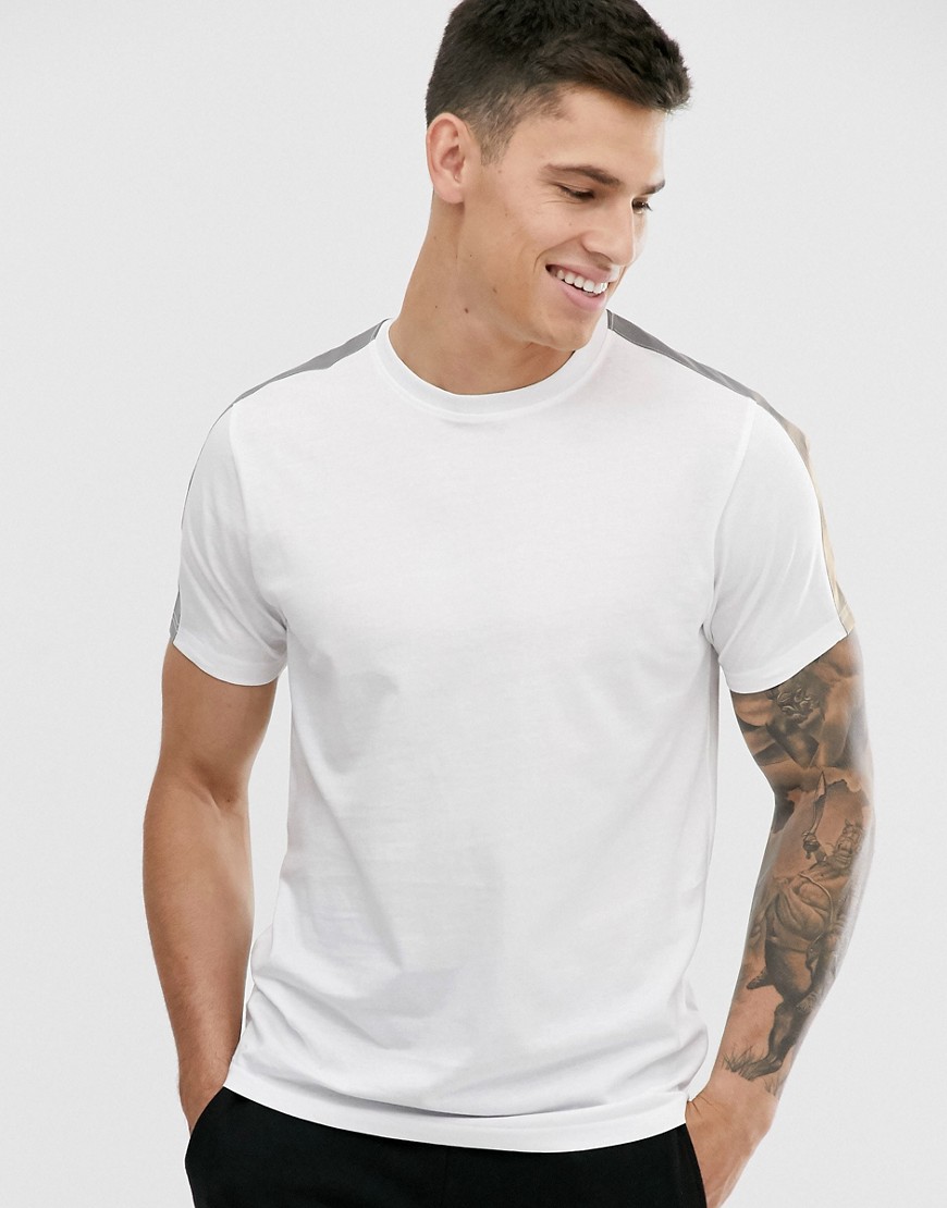 Brave Soul - T-shirt met reflecterende biezen-Wit