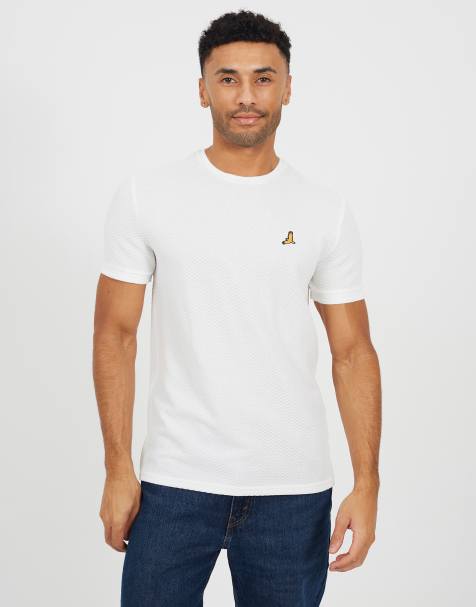 Brave Soul - T-shirt met ronde hals en borduursel in crème - view 1