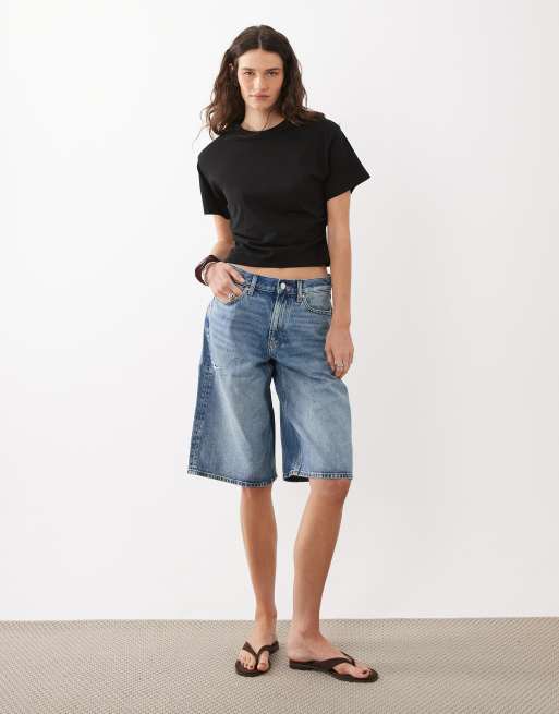 Brave Soul - T-shirt nera a maniche corte con vita a corsetto, 2 di 4