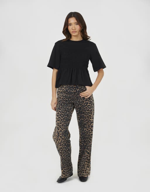 Brave Soul - T-shirt nera con corpino arricciato e maniche 3/4, 2 di 4