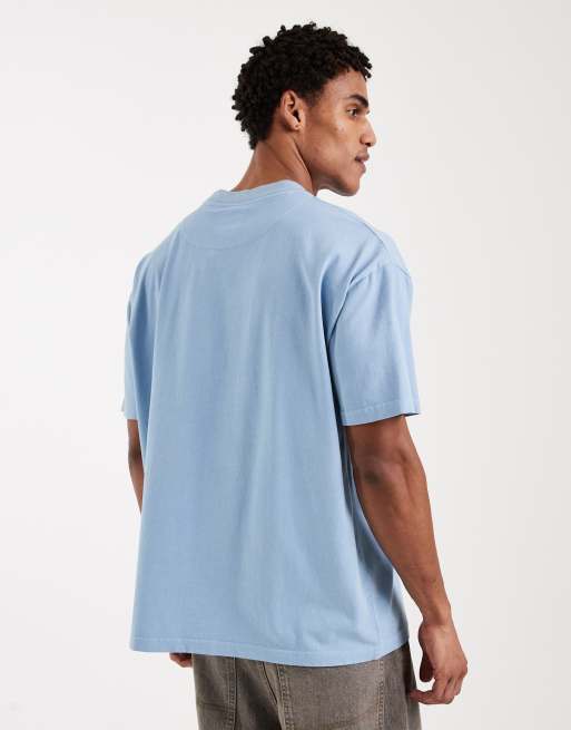 Brave Soul - T-shirt oversize da 240 g/m² lavaggio acido azzurra, 3 di 5