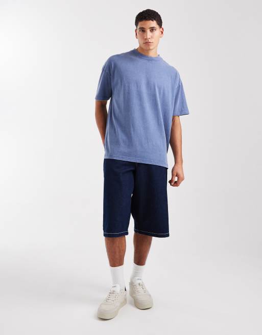 Brave Soul - T-shirt oversize da 240 g/m² lavaggio acido blu minerale, 2 di 5