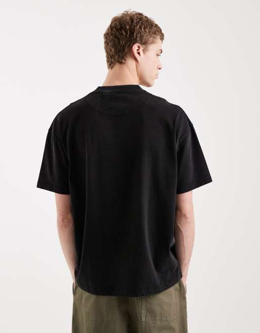 Brave Soul - T-shirt oversize da 240 g/m² lavaggio acido nero, 3 di 5