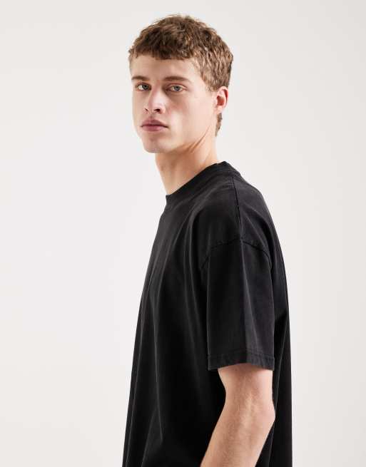 Brave Soul - T-shirt oversize da 240 g/m² lavaggio acido nero, 4 di 5