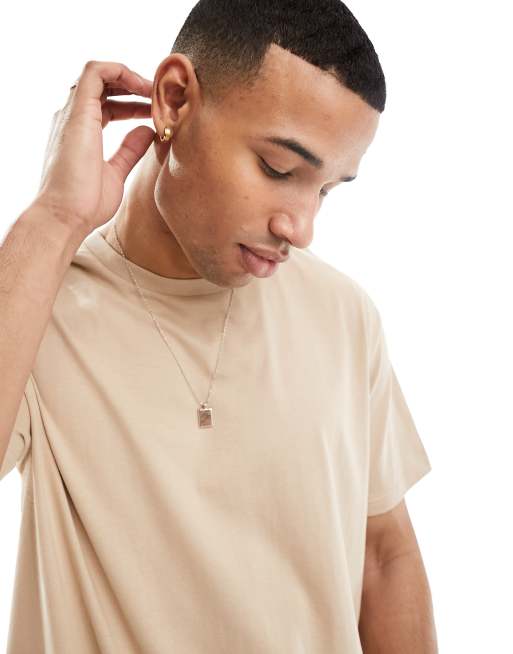 Brave Soul - T-shirt oversize in beige pietra