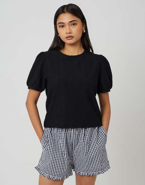 Brave Soul - T-shirt van jersey met korte mouwen en textuur in zwart - view 1