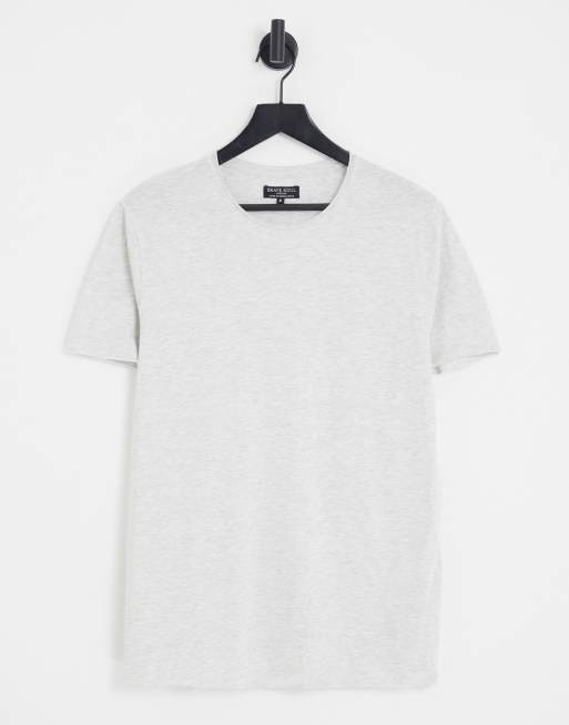 Brave Soul – T-shirt w melanżowym kolorze ecru z surowym wykończeniem