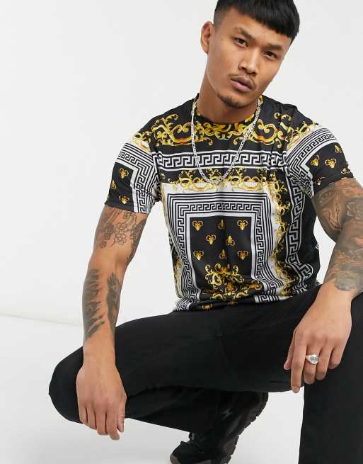 Brave soul – T-shirt ze wzorem w stylu barokowym