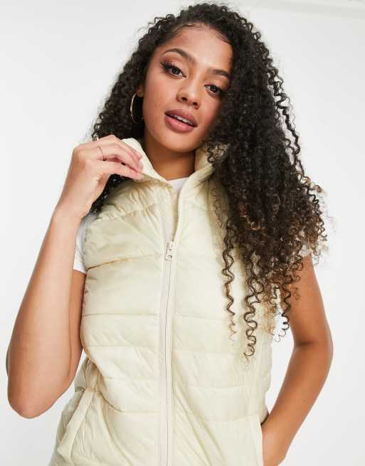 Brave Soul Tall Bexley Doudoune sans manches Creme ASOS