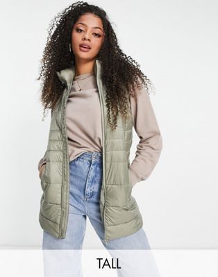 Brave Soul Tall Bexley padded vest in sage green - ASOS Price Checker