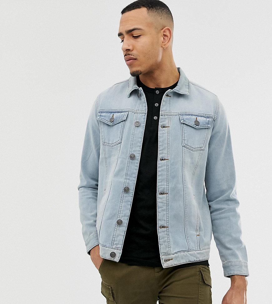 Brave Soul Tall – Blå jeansjacka med smal passform