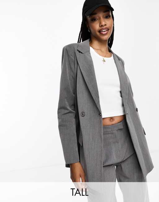 Brave Soul Tall blazer in grey (part of a set)
