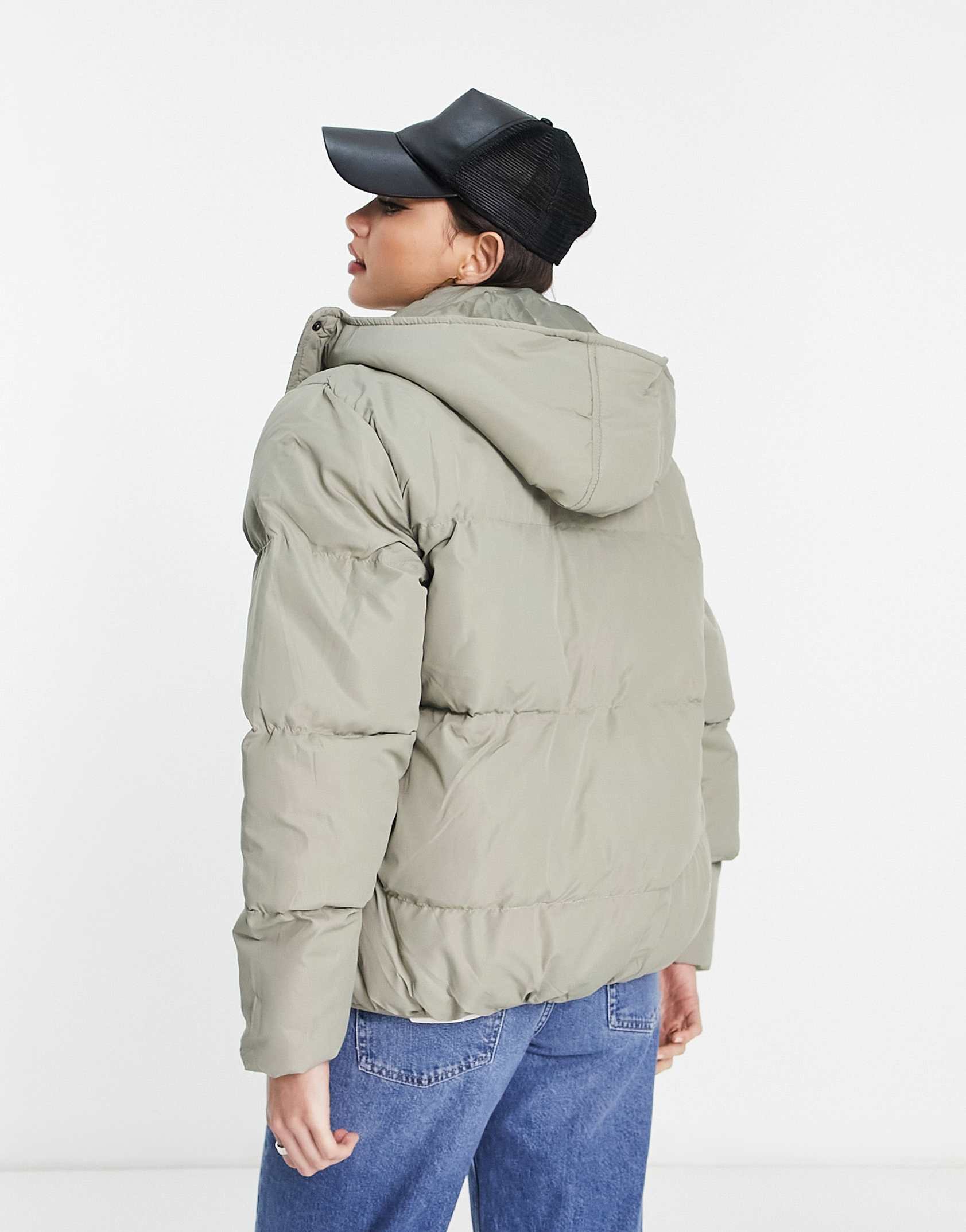 Brave Soul Tall bunny hooded puffer jacket in sage green ASOS Price Checker