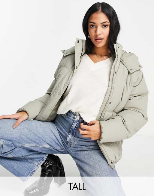 Brave Soul Tall bunny hooded puffer jacket
