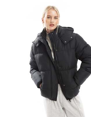 Brave Soul Tall - Bunny - Steppjacke in Schwarz mit Kapuze