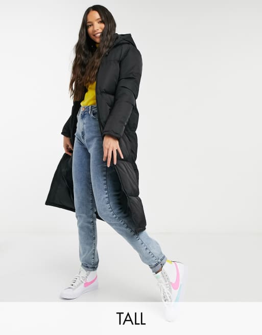 Brave Soul Tall cello maxi longline puffer jacket