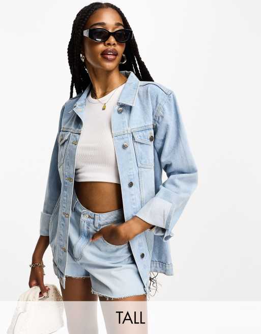 Brave Soul Tall denim jacket in light blue ASOS