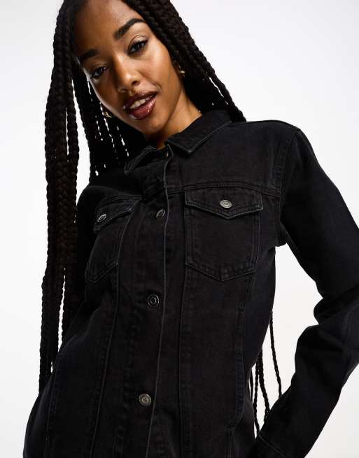 Brave Soul Tall denim jacket in washed black ASOS