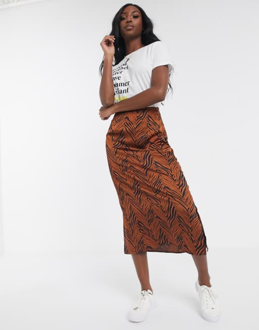 Satin effect skirt sales