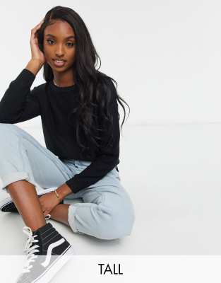 Brave Soul Brave Soul Tall grunge crew neck jumper in black