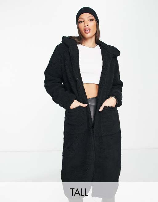 Black longline sale teddy coat