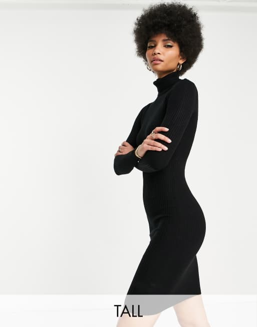 Brave Soul Tall juliet roll neck sweater dress