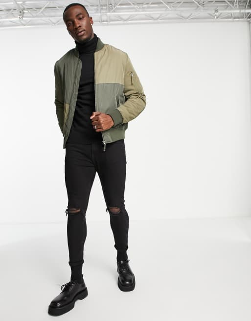 Brave Soul Tall - Maglione con collo alto in cotone nero, 4 di 4