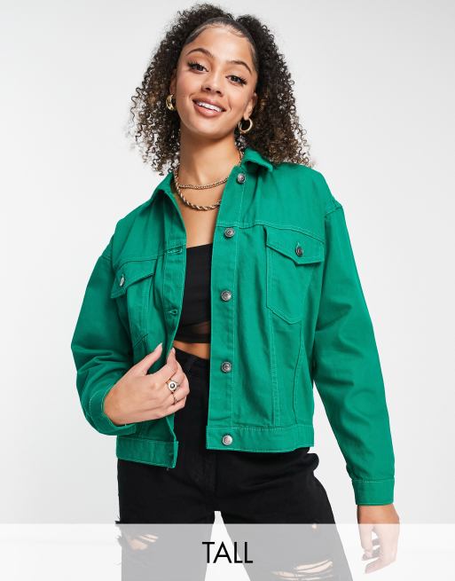 Brave Soul Tall Maldive denim jacket in green