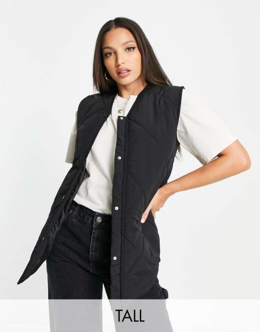 Brave Soul Tall - Nutland - Veste sans manches à matelassage en losange - Noir