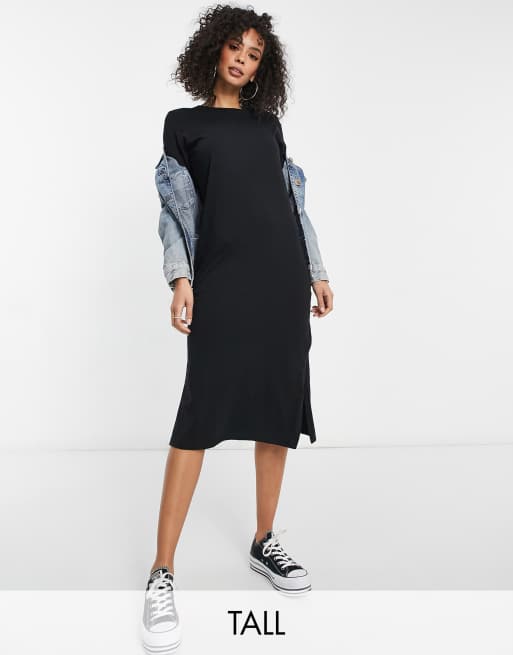 Brave Soul Tall - Otto - Robe longue style t-shirt - Noir