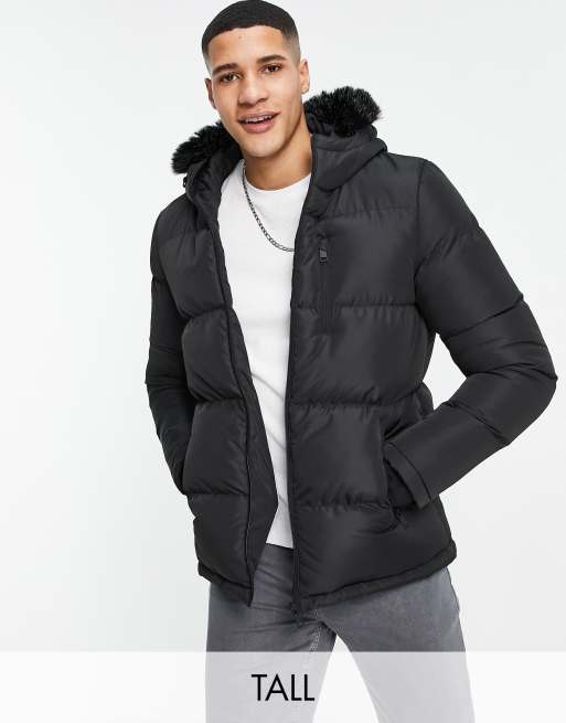 Brave soul padded parka cheap with faux fur trim hood