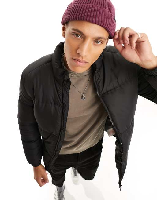 Brave Soul Tall - Piumino con scollo a imbuto nero